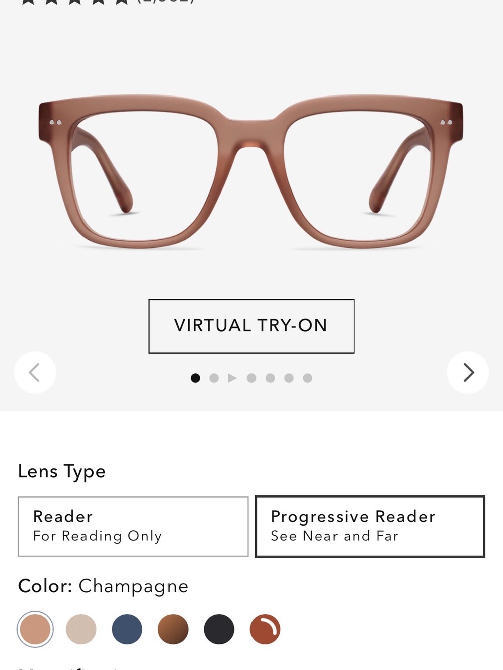 LOOK OPTIC Laurel Readers Champagne +1.50 Oversized Square Glasses